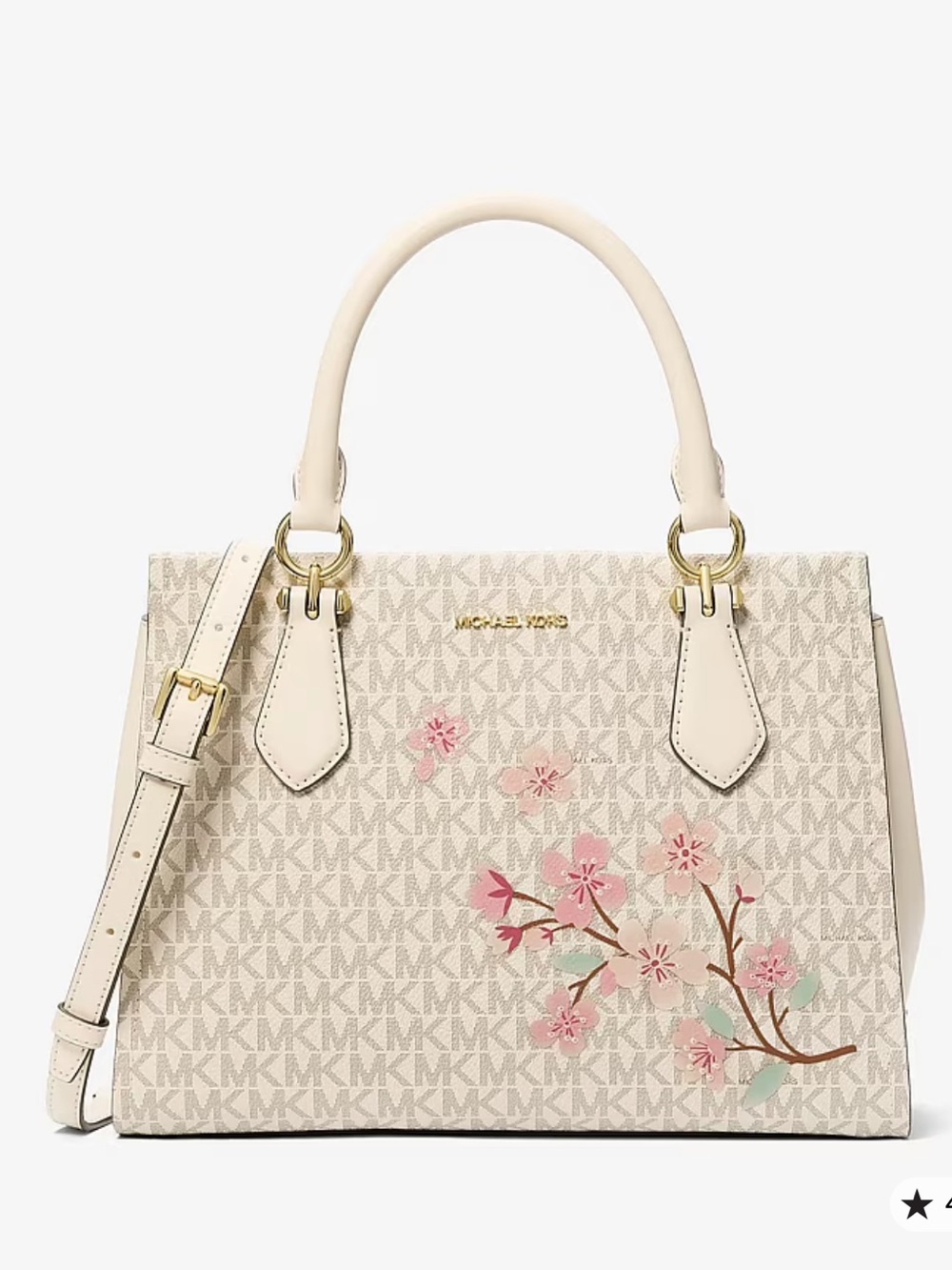 MICHAEL KORS Marilyn Md Embellished Signature Logo Satchel
Lt Cream Multi 
NWT - Picture 3 of 16